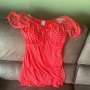 Red Polka Dot Casual Summer Dress